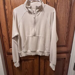 Aerie Cream Quarter-Zip Women's Top Size Small